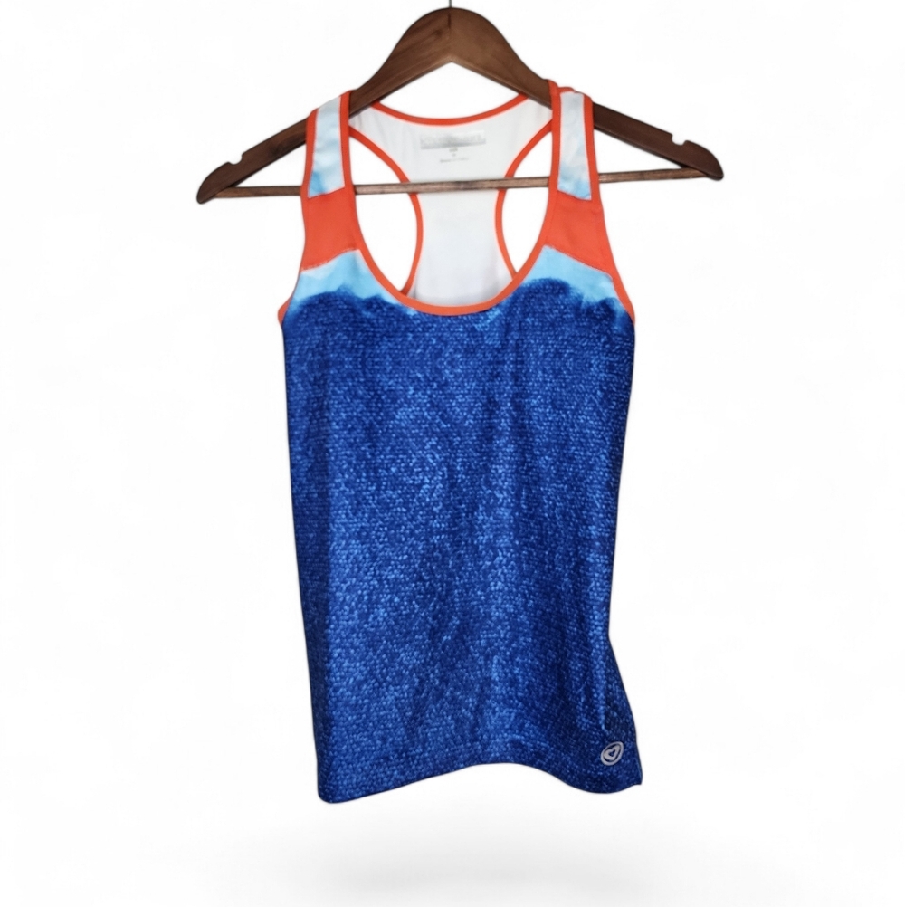 Just One Racerback Tank Top in Blue and Orange Size M